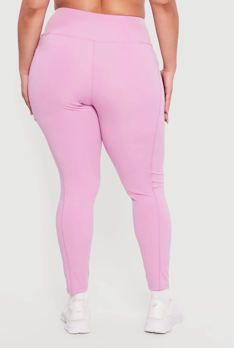 Plus High Waisted Cell Phone Pocket Leggings