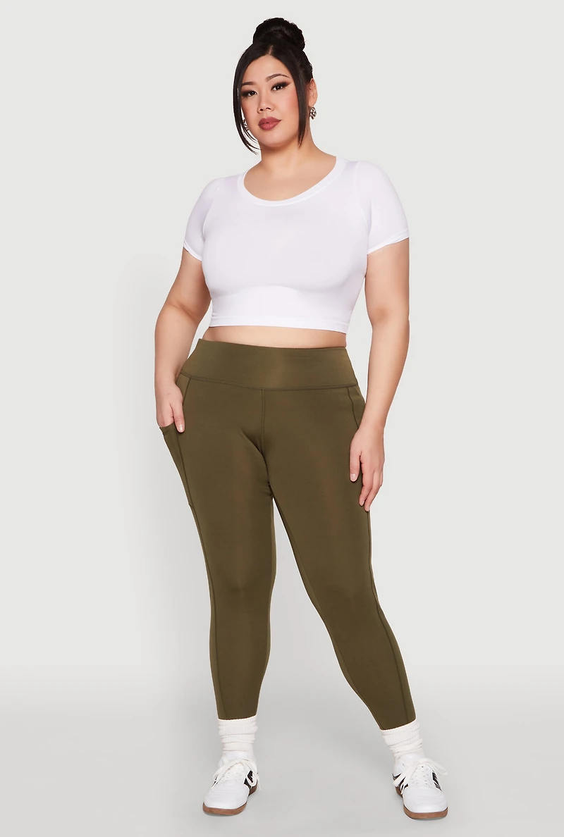 Womens Plus Side Pocket Leggings,