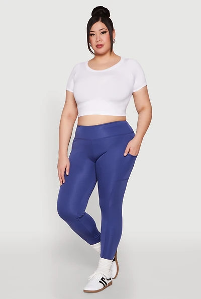 Womens Plus Side Pocket Leggings,