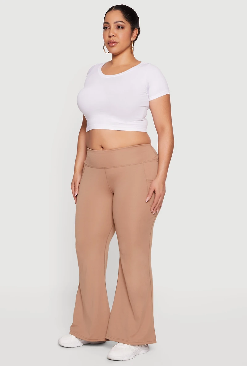 Plus Flare Leg Active Pants with Pockets