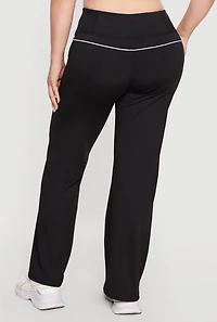 Plus High Waisted Contrast Piping Pants
