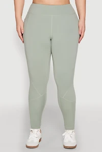 Womens Plus Size Cell Phone Pocket Leggings, Green, Size 1X