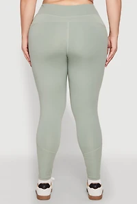 Womens Plus Size Cell Phone Pocket Leggings, Green, Size 1X