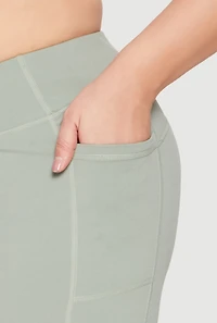 Womens Plus Size Cell Phone Pocket Leggings, Green, Size 1X