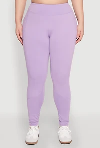 Womens Plus Size Cell Phone Pocket Leggings, Purple, Size 1X