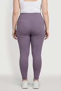 Plus High Waist Leggings with Cell Phone Pockets