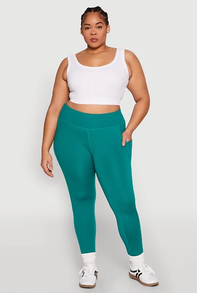 Womens Plus Side Zip Pocket Leggings,