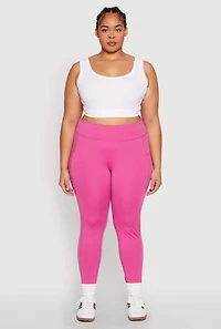 Womens Plus Size Side Zip Pocket Leggings, Pink, Size 2X