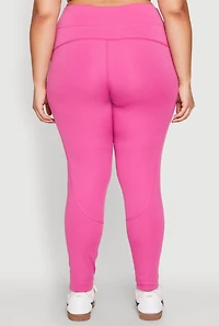 Womens Plus Size Side Zip Pocket Leggings, Pink, Size 2X