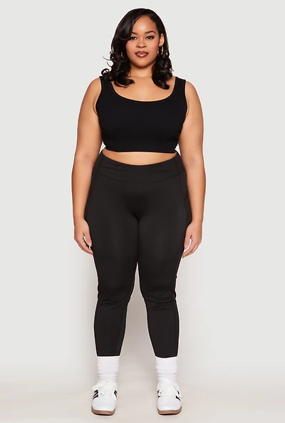 Plus Side Pocket High Waist Active Leggings