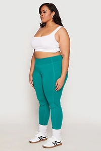 Womens Plus Side Pocket High Waist Active Leggings,