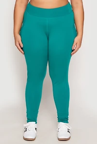 Womens Plus Size Side Pocket High Waist Active Leggings, Green, Size 2X