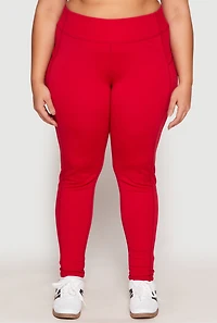 Womens Plus Side Pocket High Waist Active Leggings,