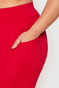 Womens Plus Side Pocket High Waist Active Leggings,