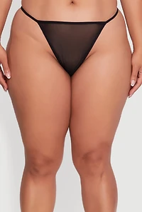 Womens Plus Size Heart Patterned Scalloped Lace Detail Babydoll and G String, Black, Size 2X