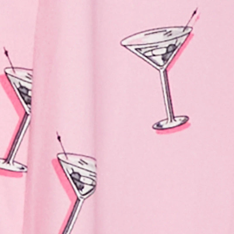 Plus Martini Print Robe and Cami Nightgown