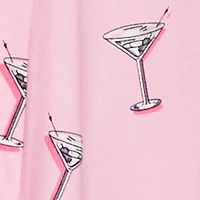 Plus Martini Print Robe and Cami Nightgown
