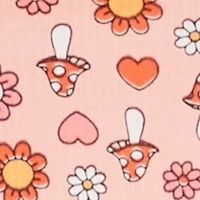 Plus Ditsy Floral Mushroom Print Pajama Cami and Shorts