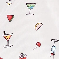 Plus Martini Print Ruched Pajama Top and Shorts Set