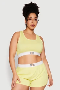 Plus Always Be Happy Racerback Pajama Top and Shorts