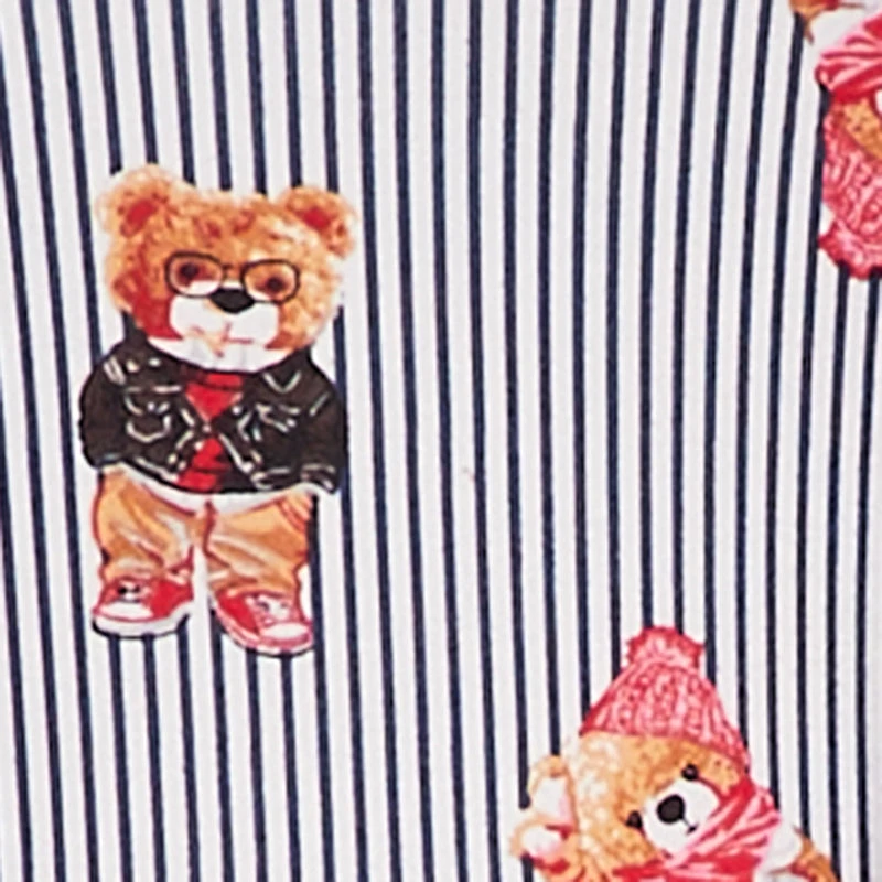 Plus Striped Bear Cami Nightgown with Robe