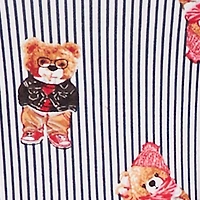 Plus Striped Bear Cami Nightgown with Robe
