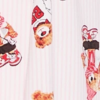 Plus Striped Bear Cami Nightgown with Robe