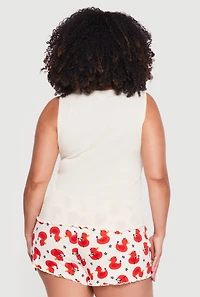 Plus Cute But Naughty Graphic Pajama Cami and Shorts