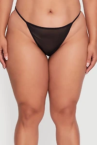 Plus Lace Detail Padded Bra Babydoll with G String