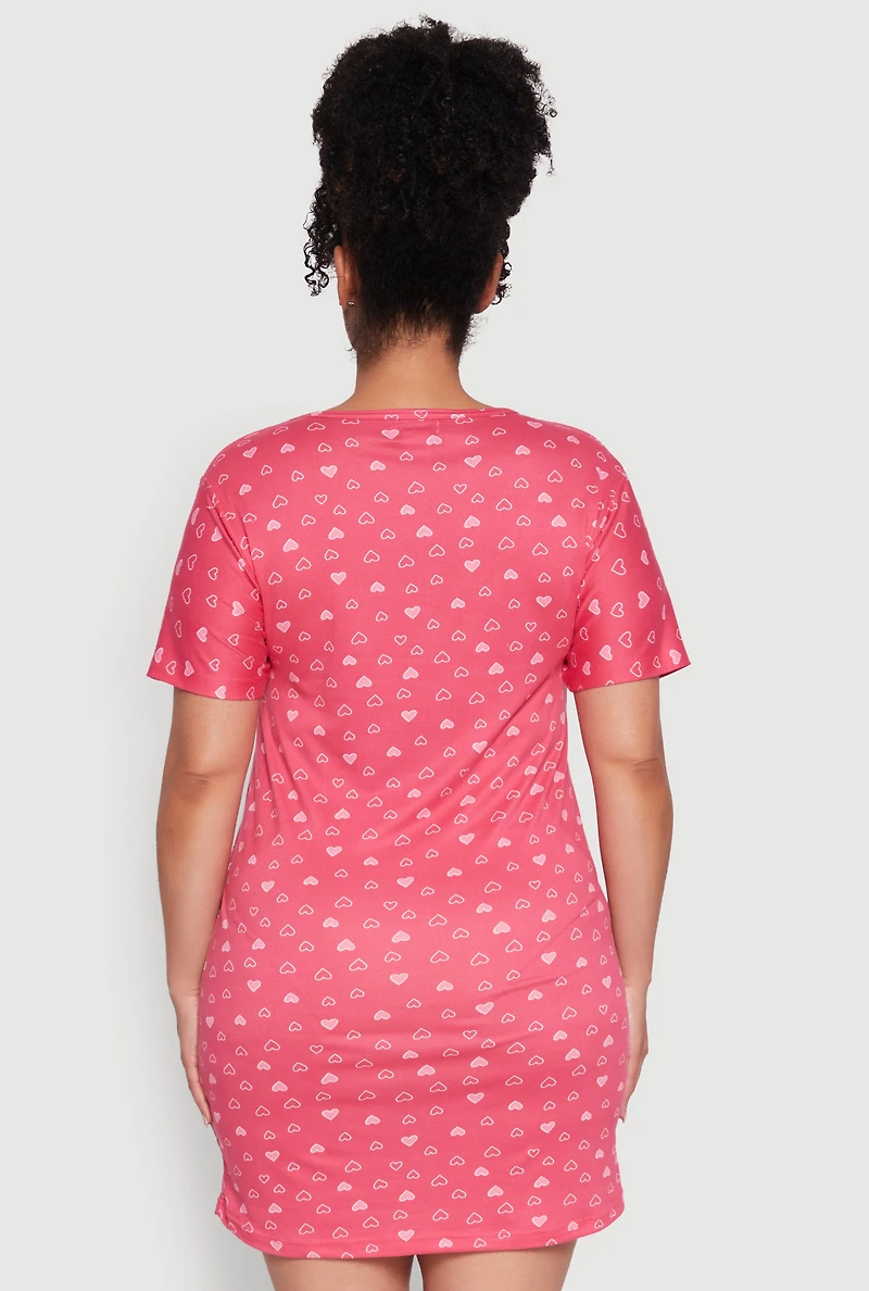 Womens Plus Aint No Hood Like Motherhood Sleepshirt, Pink,