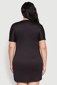 Womens Plus Size Mama Is Off Duty Sleepshirt, Black, Size 1X