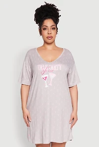 Womens Plus Talk Dirty To Me Sleepshirt,