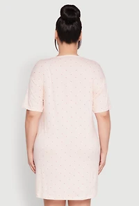 Womens Plus Size Talk Dirty To Me Sleepshirt, Pink, Size 2X