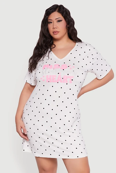 Plus Miss Steal Your Heart Graphic Sleepshirt
