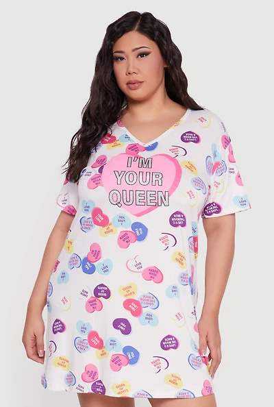 Plus Im Your Queen Graphic Sleepshirt