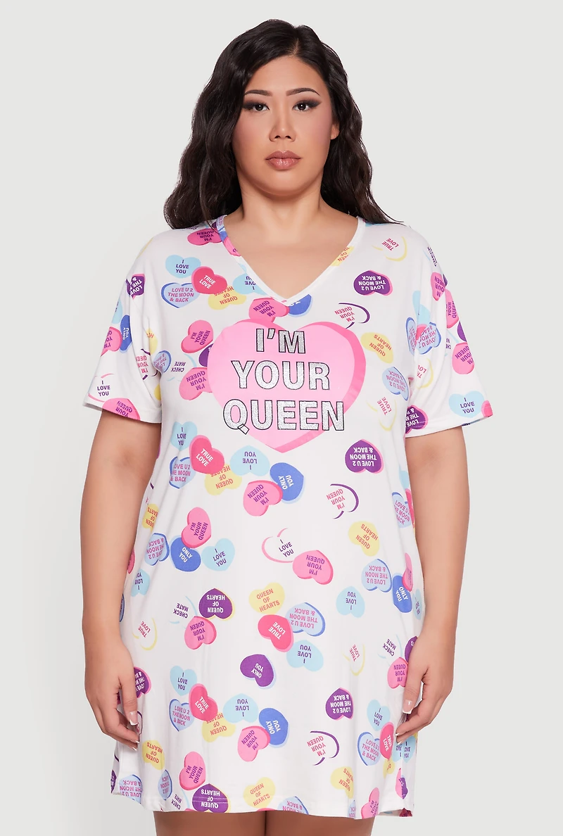 Plus Im Your Queen Graphic Sleepshirt