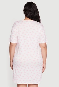 Plus Hold Me Tight Kiss Goodnight Graphic Sleepshirt