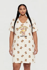 Plus Born To Party Forced Work Sleepshirt