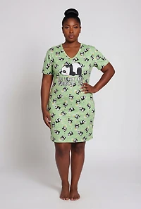 Plus Im Lazy and I Know It Graphic Sleepshirt