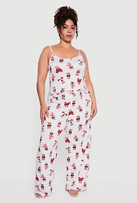 Plus Striped Bear Pajama Cami and Lounge Pants
