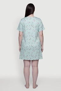 Plus Cuteness Overload Teddy Bear Graphic Sleepshirt