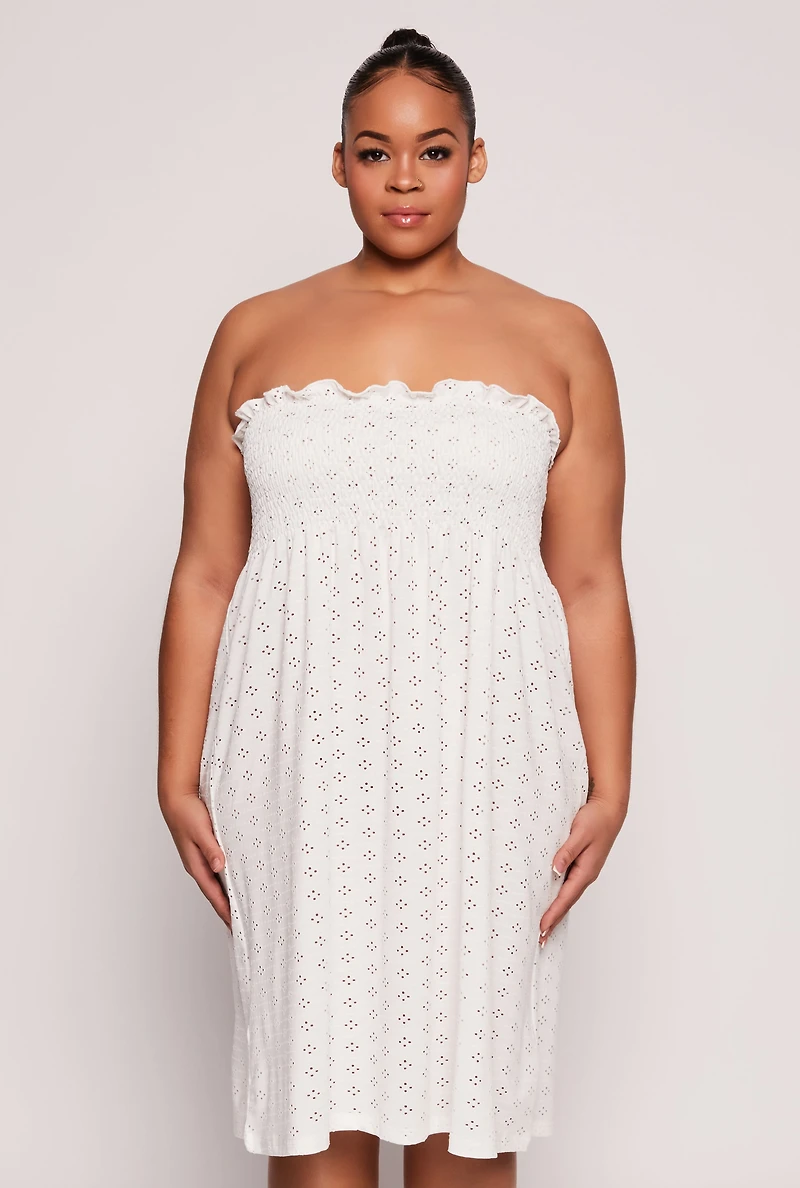 Plus Eyelet Strapless Sleep Dress