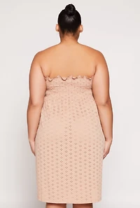Womens Plus Eyelet Strapless Sleep Dress,