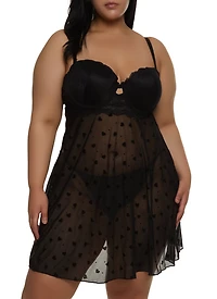 Plus Keyhole Babydoll and G String