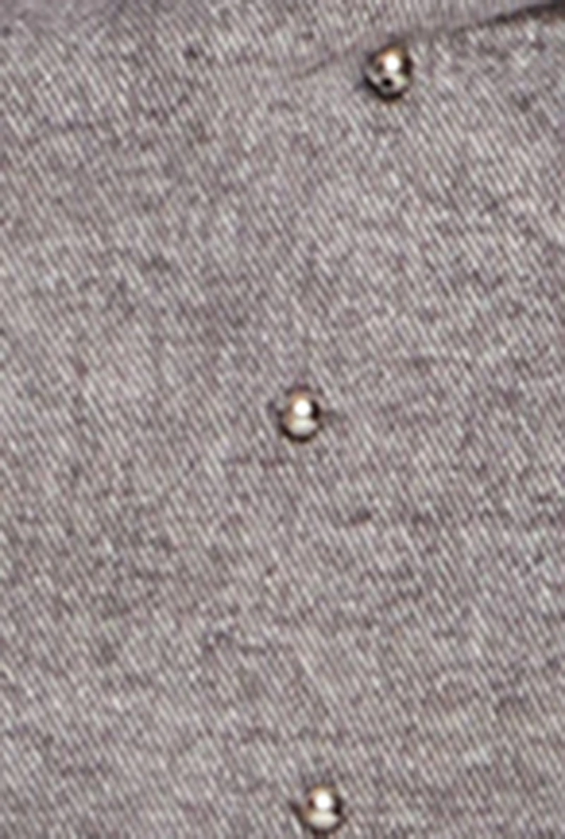 Plus Beaded Acid Wash Denim Mini Skirt