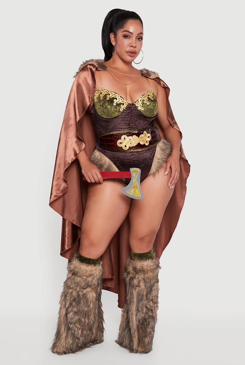 Womens Plus Size Valhalla Honey Costume, Brown, Size 1X