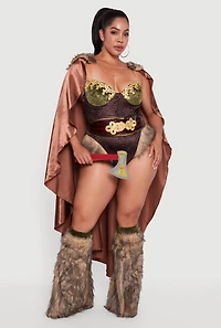 Womens Plus Size Valhalla Honey Costume, Brown, Size 1X