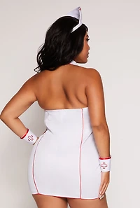 Womens Plus Size Sexy Nurse Costume, White, Size 1X