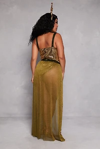 Womens Plus Size Enchanting Serpent Queen Costume, Yellow, Size 2X