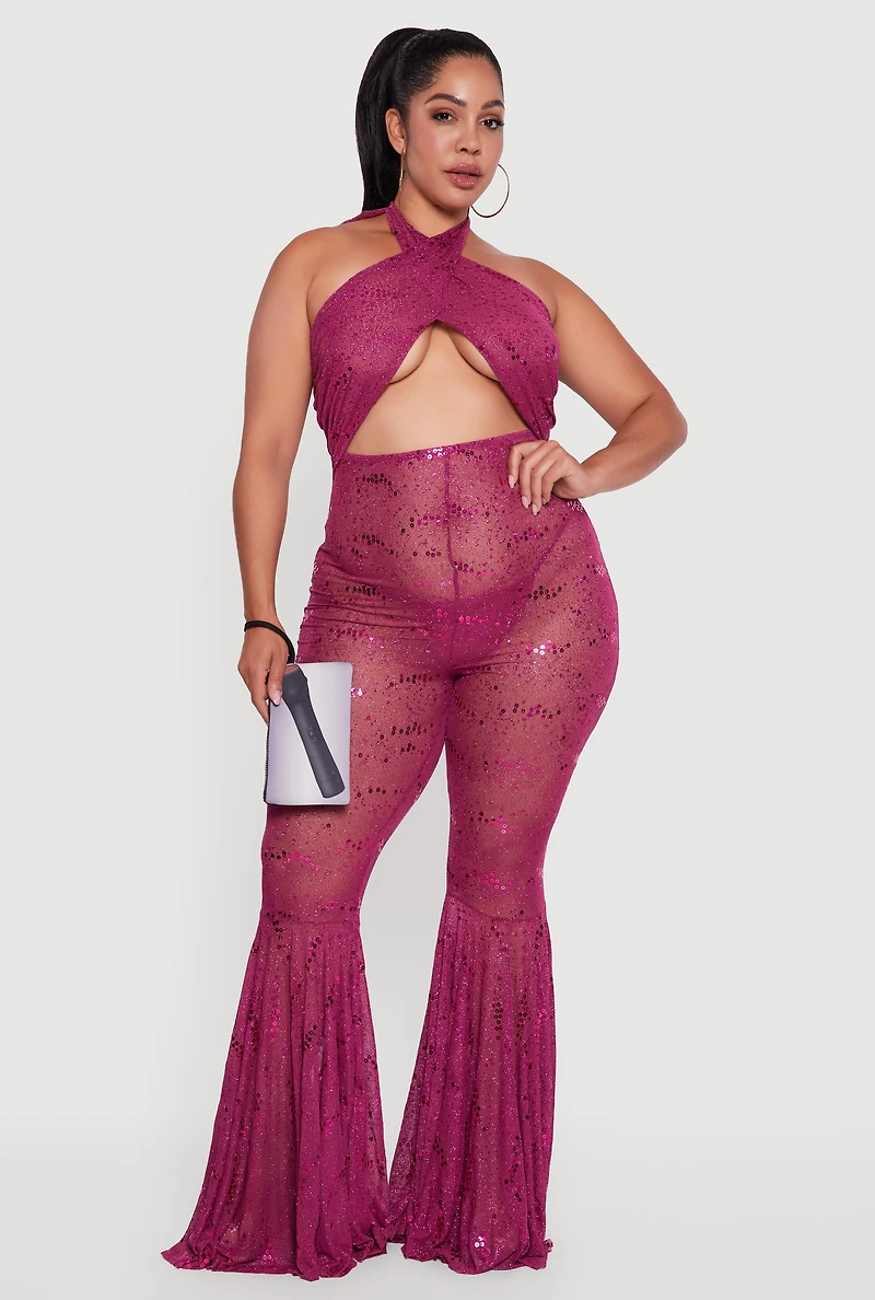 Womens Plus Size Pop Star Babe Costume, Purple, Size 2X